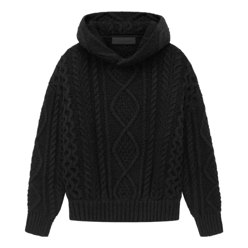 (GS) Fear of God Essentials SS23 Knit Hoodie 'Black' 785SP232340K sold by KicksCrew