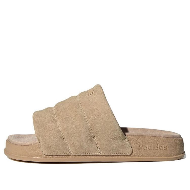(WMNS) adidas Adilette Essential Slides 'tan' IE9650 sold by KicksCrew