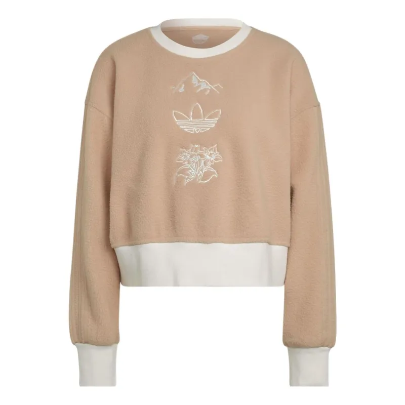 (WMNS) adidas Graphic Polar Fleece Sweatshirt 'Beige' HM1607 sold by KicksCrew