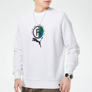 Puma Game Graphic Crewneck Sweatshirt 'White Black Green' 531416-02 sold by KicksCrew