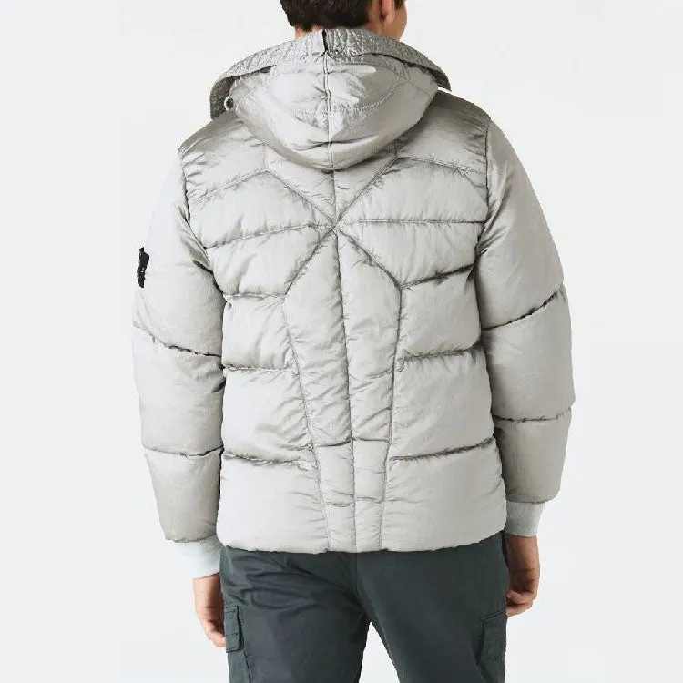 STONE ISLAND Hooded Down Jacket 'Pearl Grey' 771543619-V0061 sold by KicksCrew product image thumbnail 5
