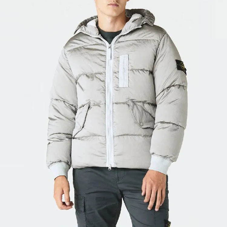 STONE ISLAND Hooded Down Jacket 'Pearl Grey' 771543619-V0061 sold by KicksCrew product image thumbnail 4
