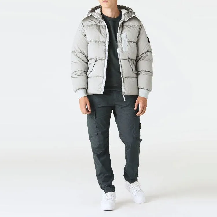 STONE ISLAND Hooded Down Jacket 'Pearl Grey' 771543619-V0061 sold by KicksCrew product image thumbnail 3