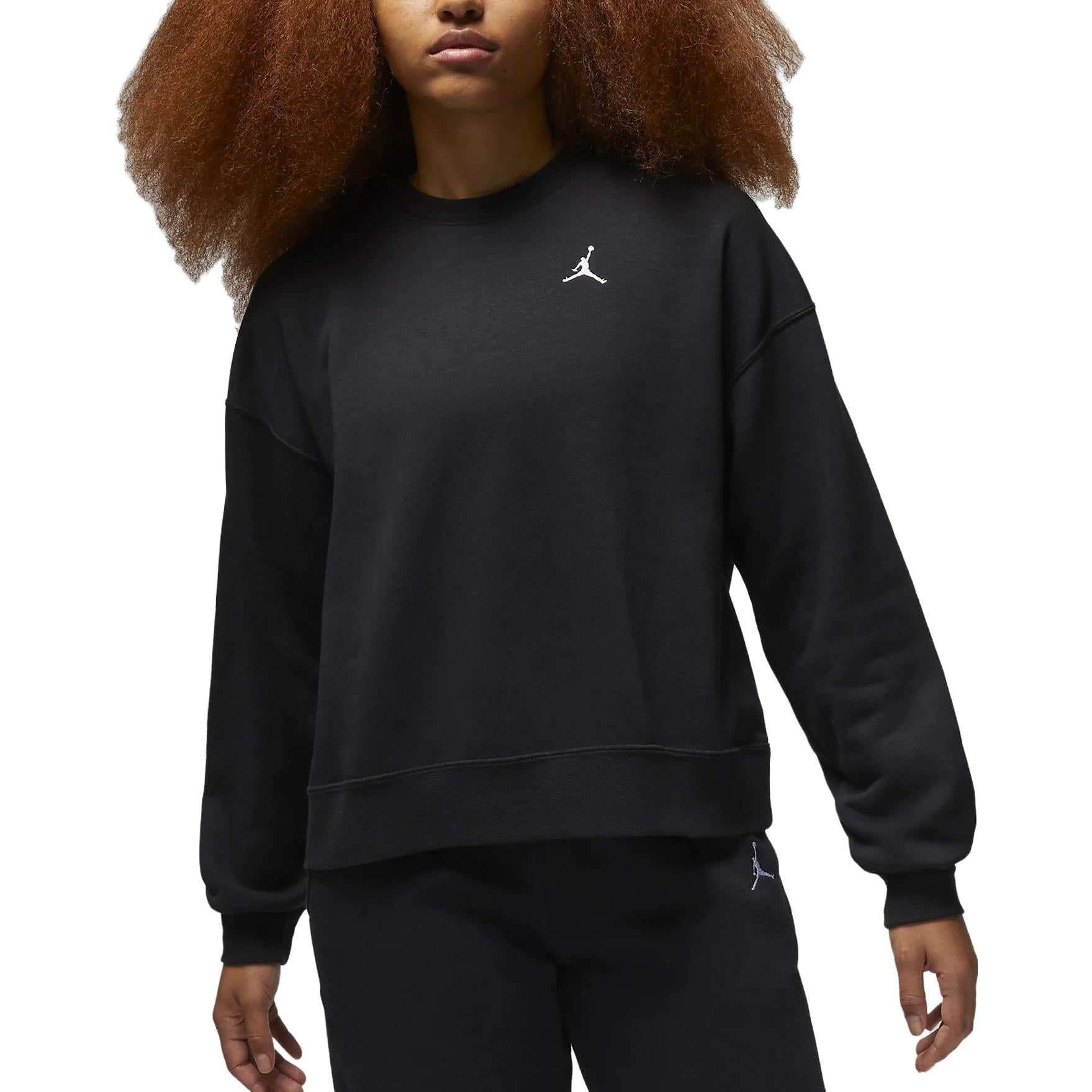(WMNS) Air Jordan Brooklyn Fleece Crewneck Sweatshirt Asia Sizing 'Black' FN4492-010 sold by KicksCrew product image thumbnail 2
