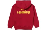 (GS) Balenciaga Tape Type Cotton Hoodie 'Red' 682019TOVB36400 sold by KicksCrew