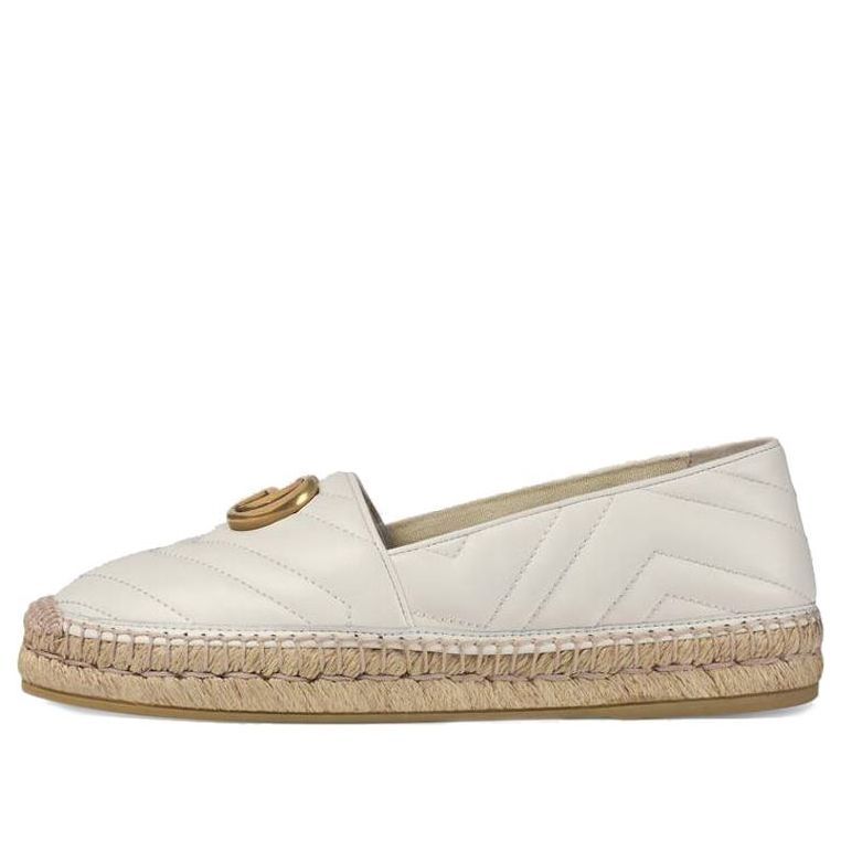 (WMNS) GUCCI Leather Espadrille Double G 'White' 551890-BKO00-9014 sold by KicksCrew