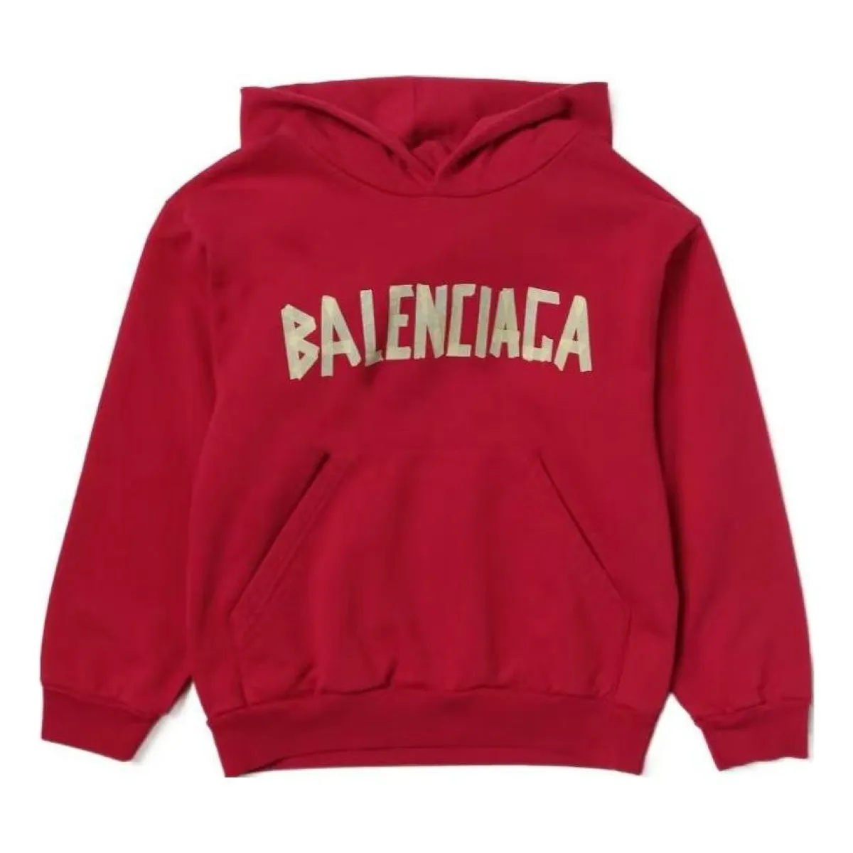 GS) Balenciaga Tape Type Cotton Hoodie 'Red' 682019TOVB36400