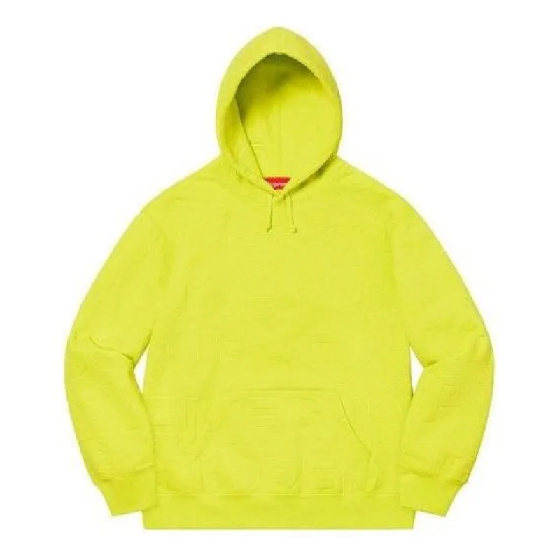 Supreme Embossed Logos Hooded Sweatshirt 'Yellow' SUP-SS21-637 sold by KicksCrew