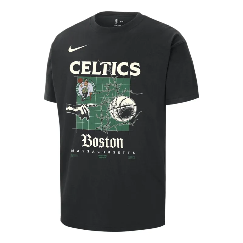 Nike NBA Max90 Boston Celtics Courtside T-shirt 'Black' FQ6098-010 sold by KicksCrew