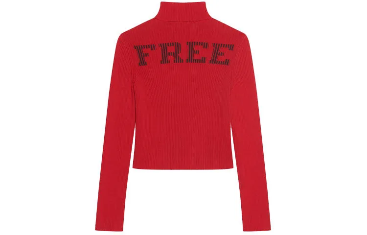 Balenciaga Ribbed Printed FREE Turtleneck Sweater 'Red' 662722T32106167 sold by KicksCrew product image thumbnail 2