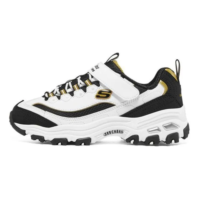 (GS) Skechers D'lites Shoes 'White Black' 403825L-WBK sold by KicksCrew