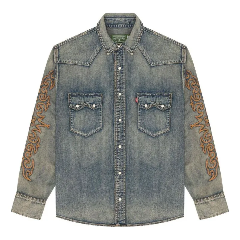 Denim Tears x Levi's Western Stitch Denim Shirt 'Worn Indigo' A5616-0000 sold by KicksCrew