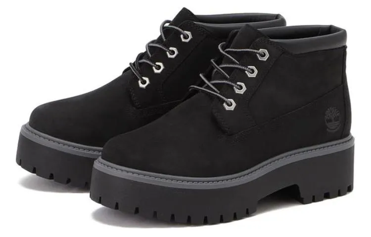 (WMNS) Timberland Stone Street Premium Platform Waterproof Chukka Boots 'Black Nubuck' A5REN sold by KicksCrew product image thumbnail 3
