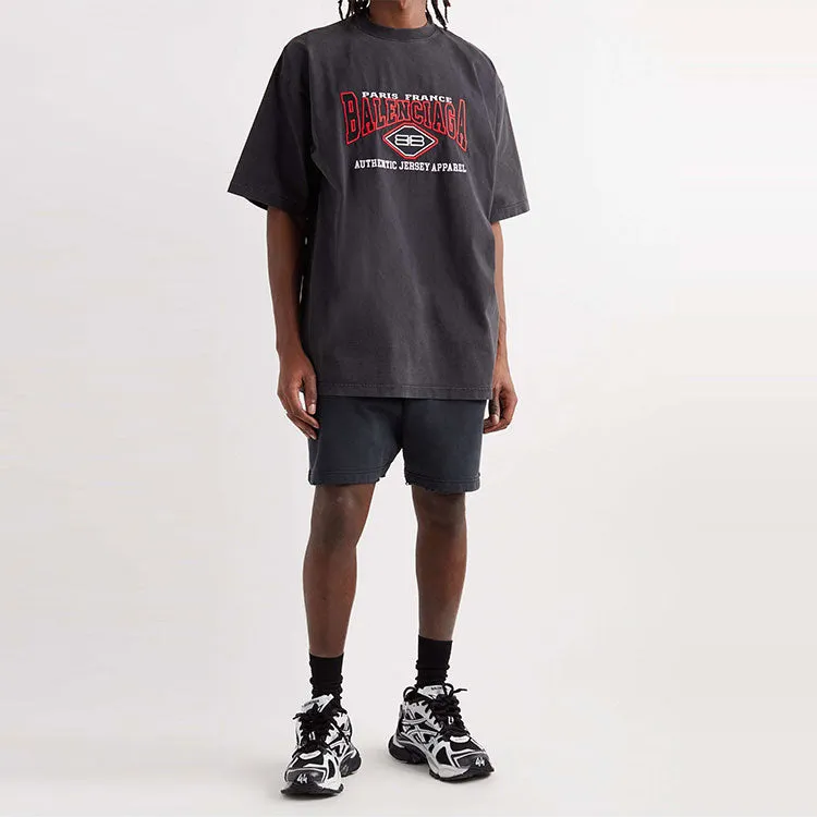 Balenciaga B Authentic Vintage Jersey Oversized T-Shirt 'Black' 694576TMVA91000 sold by KicksCrew product image thumbnail 3