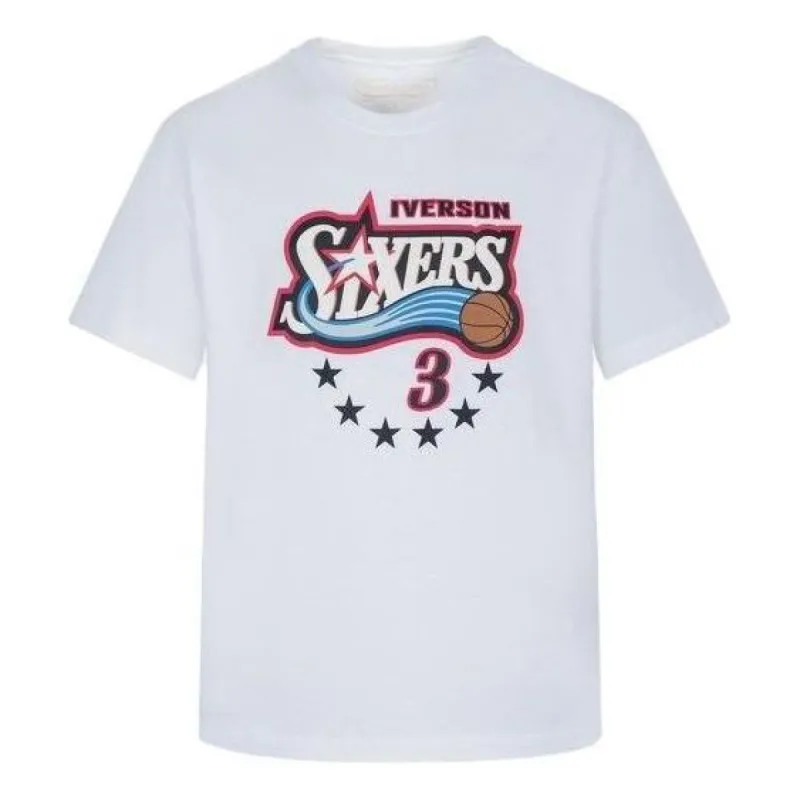 Mitchell & Ness x NBA Philadelphia 76ers T-shirt 'Allen Iverson 3' MNJYSST22017-WHITE sold by KicksCrew