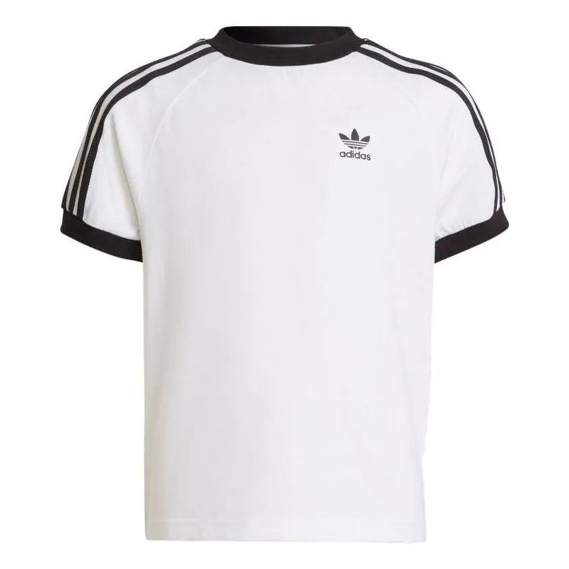 (GS) adidas Adicolor 3-Stripes T-Shirt 'White Black' HK2912 sold by KicksCrew