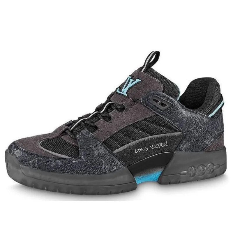 LOUIS VUITTON A View Sneakers 'Black Monogram with Blue' 1A9J6T sold by KicksCrew