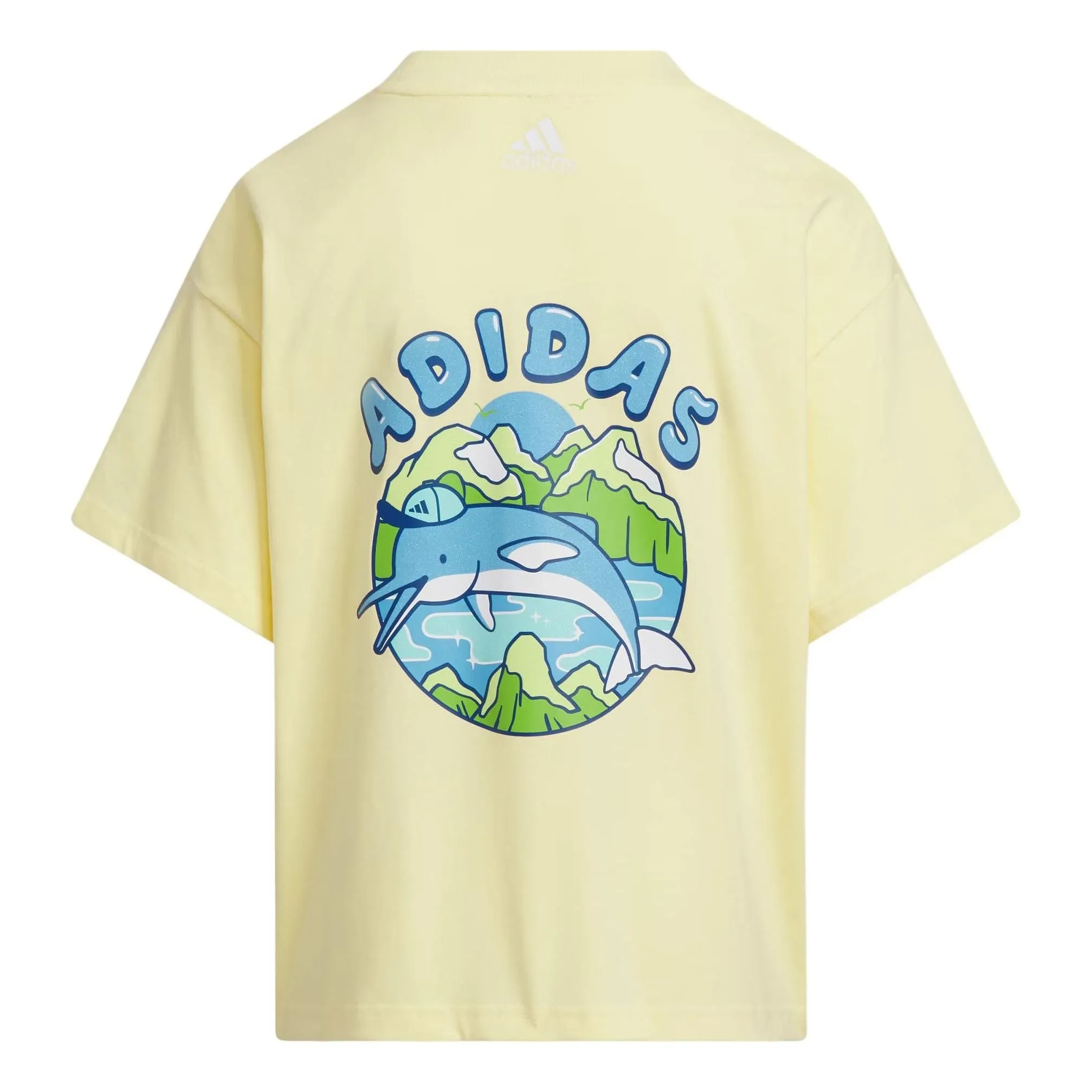 (GS) adidas x Pemslou Ap Cotton T-Shirt 'Yellow Blue' JF3862 sold by KicksCrew product image thumbnail 2