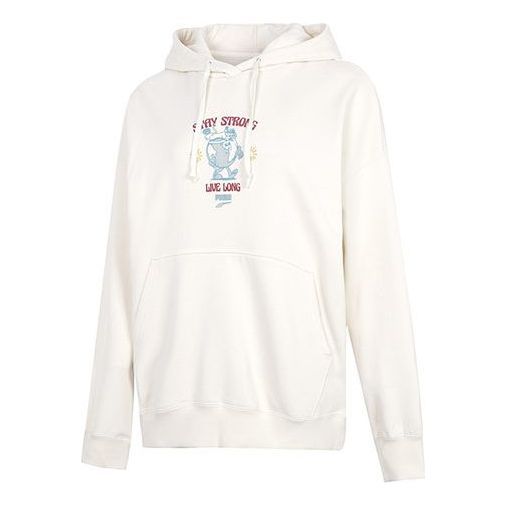 (WMNS) Puma Oversized Graphic Hoodie 'White' 537633-99 sold by KicksCrew