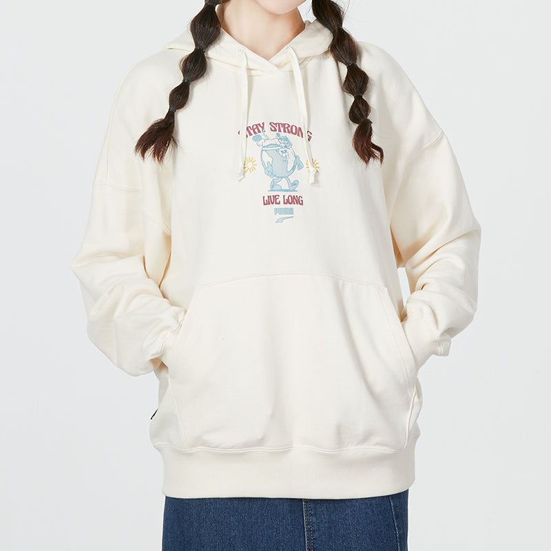 (WMNS) Puma Oversized Graphic Hoodie 'White' 537633-99 sold by KicksCrew product image thumbnail 3