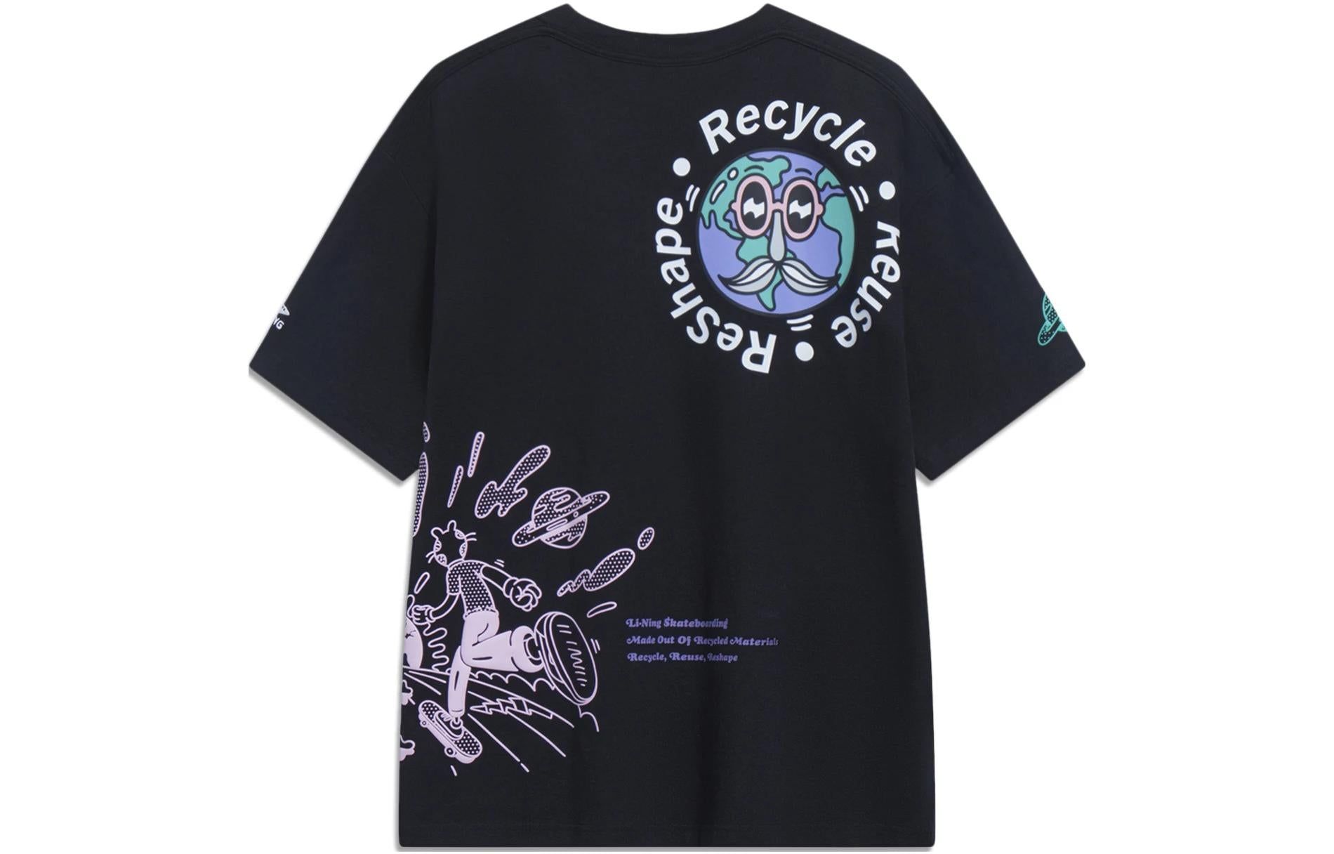 Li-Ning x Steven Harrington Cartoon Graphic T-shirt 'Black' AHST075-3 sold by KicksCrew product image thumbnail 2