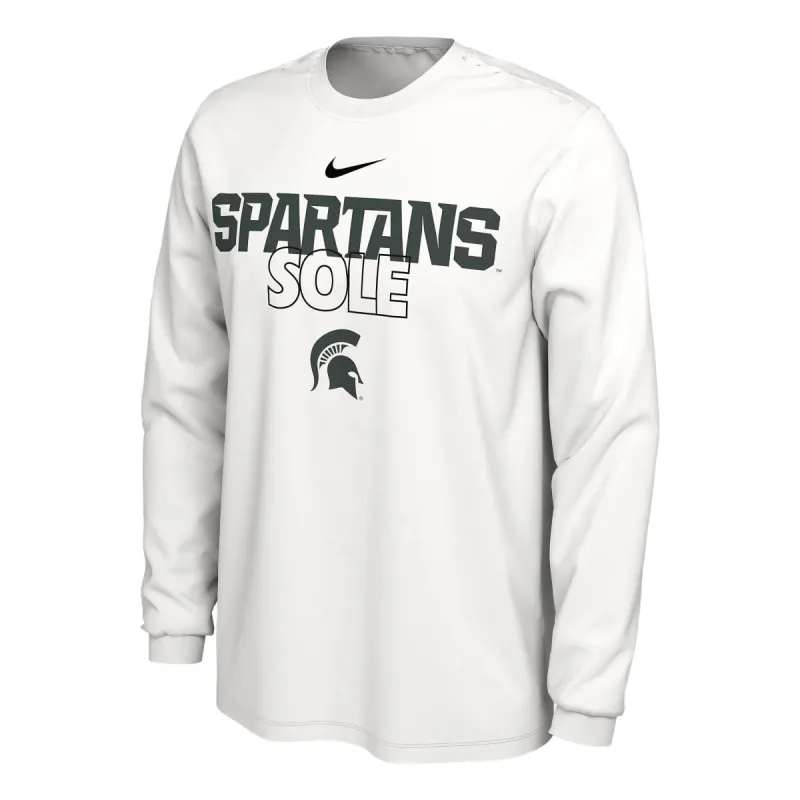 Nike Michigan State University Basketball 2023 Bench T-Shirt 'White' FV7614-100 sold by KicksCrew