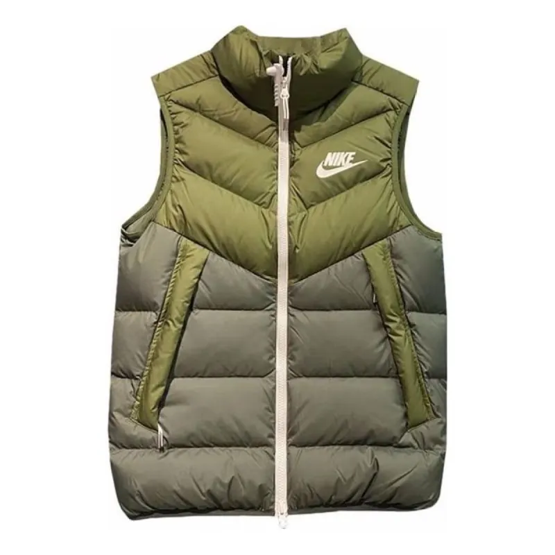 Nike Windproof Warm Stand Collar Down Vest 'Green' DV0757-326 sold by KicksCrew