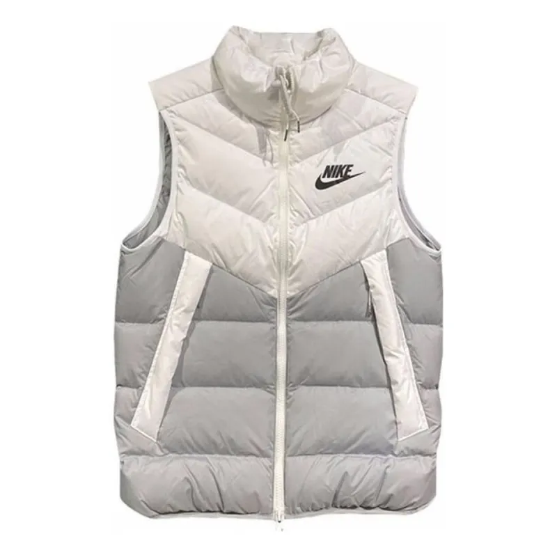 Nike Windproof Warm Stand Collar Down Vest 'White Grey' DV0757-100 sold by KicksCrew
