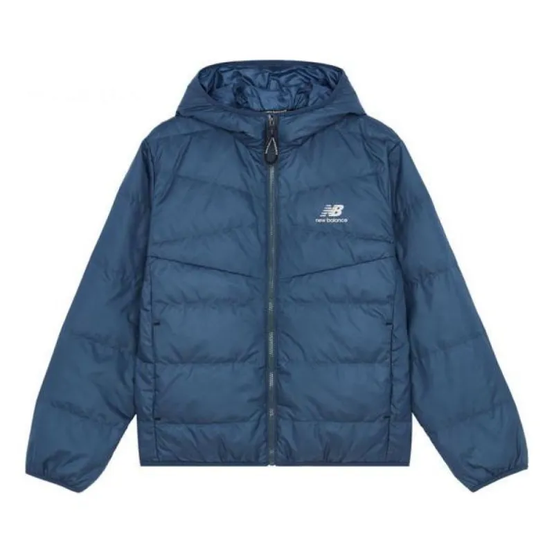 New Balance Logo Casual Down Jacket 'Blue' AMJ13338-AT sold by KicksCrew