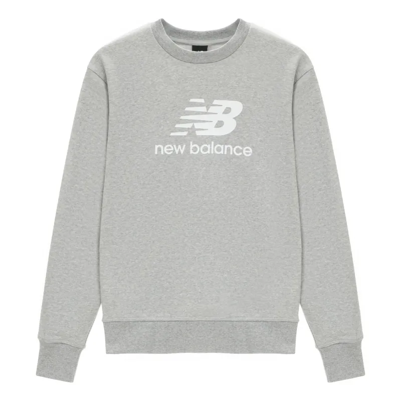 New Balance Essentials Stacked Logo French Terry Crewneck Asia Sizing 'Athletic Grey' AMT31538-AG sold by KicksCrew