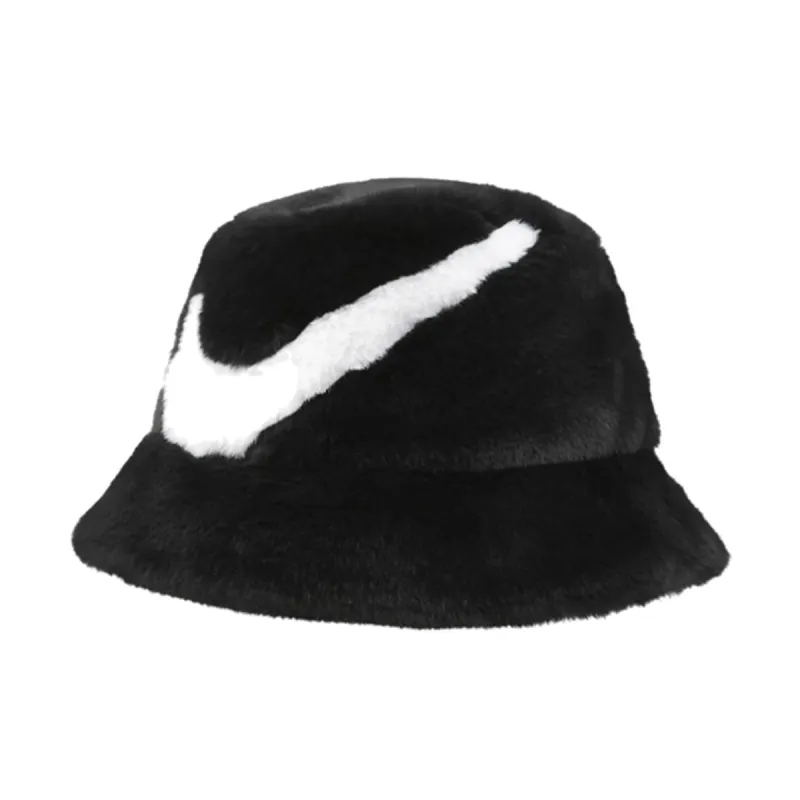 Nike Apex Faux Fur Swoosh Bucket Hat 'Black' FV6417-010 sold by KicksCrew