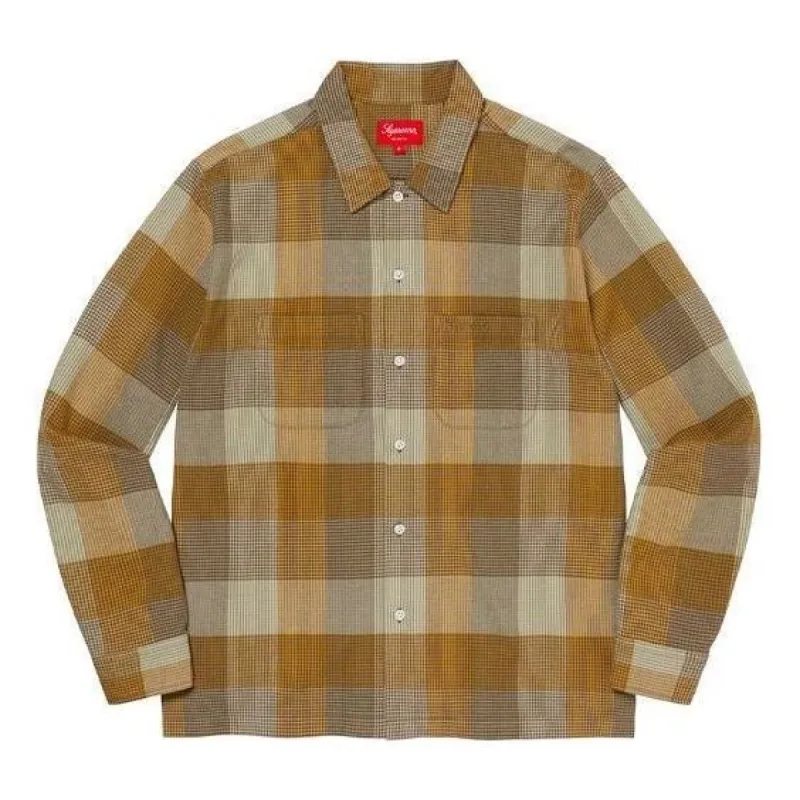 Supreme Plaid Flannel Shirt 'Yellow White' SUP-FW21-212 sold by KicksCrew