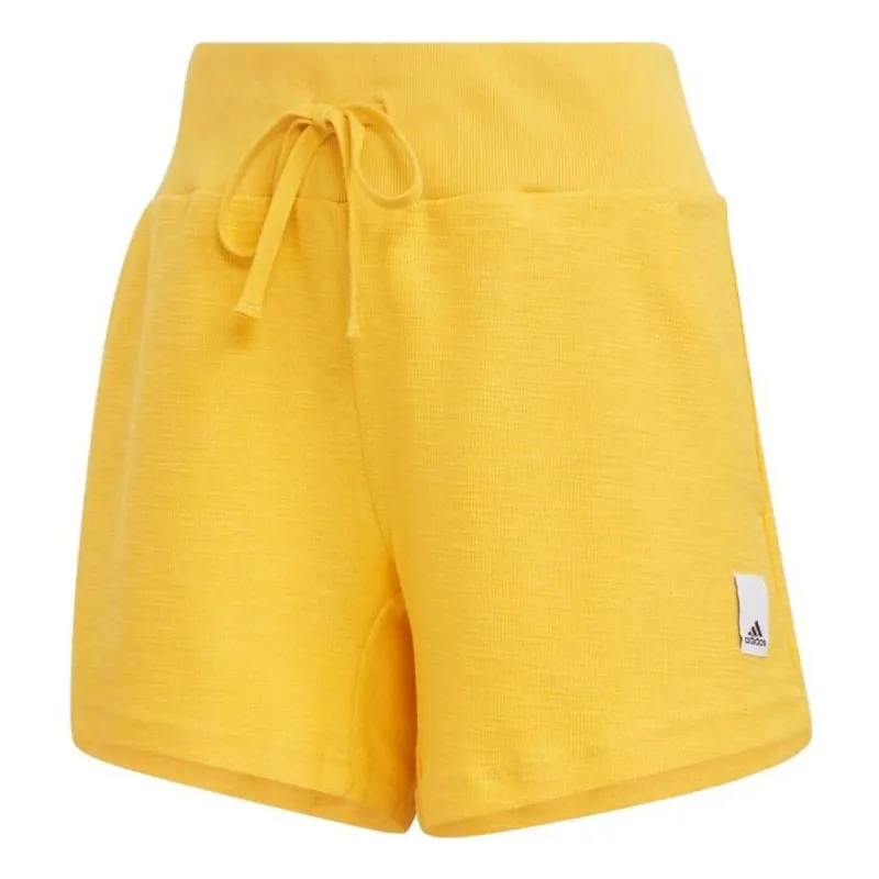 (WMNS) adidas Lounge Terry Loop Shorts 'Gold' HZ1603 sold by KicksCrew