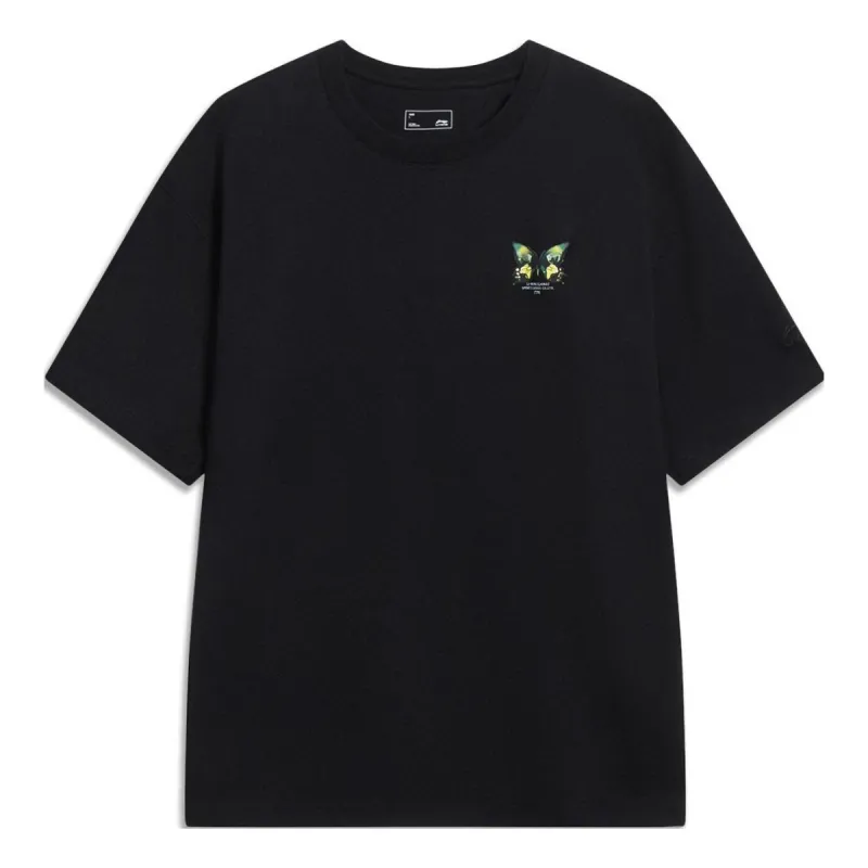 Li-Ning Butterfly Graphic T-shirt 'Black' AHST205-3 sold by KicksCrew