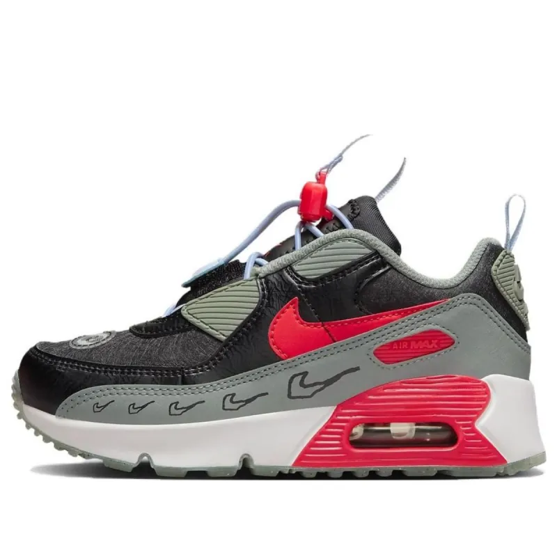 (PS) Nike Air Max 90 Toggle SE 'Black Green Bright Crimson' FB9115-001 sold by KicksCrew