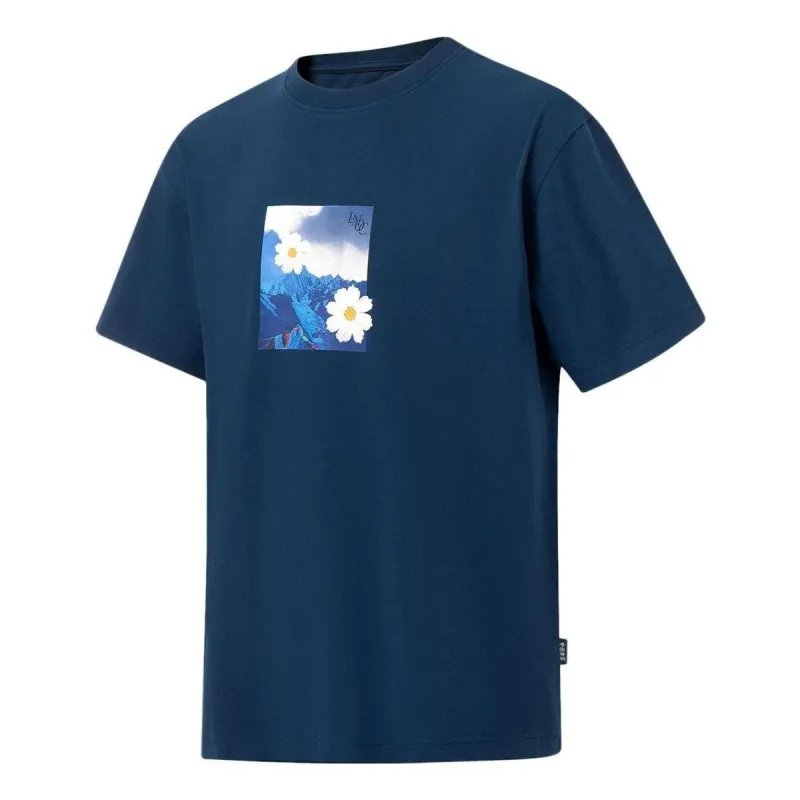 Li-Ning Floral Graphic T-shirt 'Blue Teal' AHST147-7 sold by KicksCrew