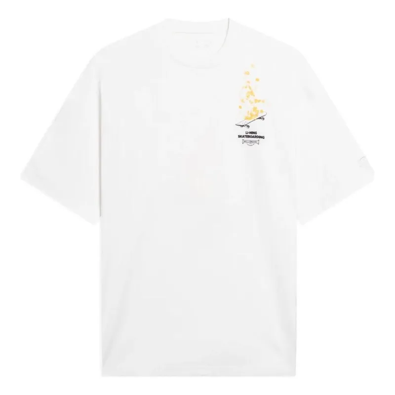 Li-Ning Skateboarding Graphic T-shirt 'White' AHST101-2 sold by KicksCrew