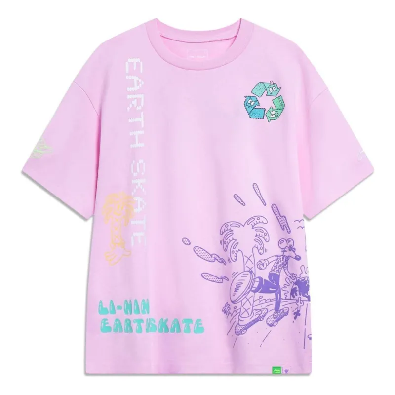 Li-Ning x Steven Harrington Cartoon Graphic T-shirt 'Pink' AHST075-2 sold by KicksCrew