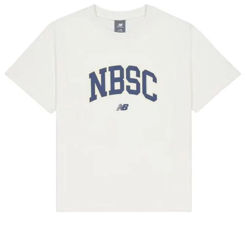 (WMNS) New Balance Big NBSC T-Shirt 'White Blue' AWT42313-CIC sold by KicksCrew