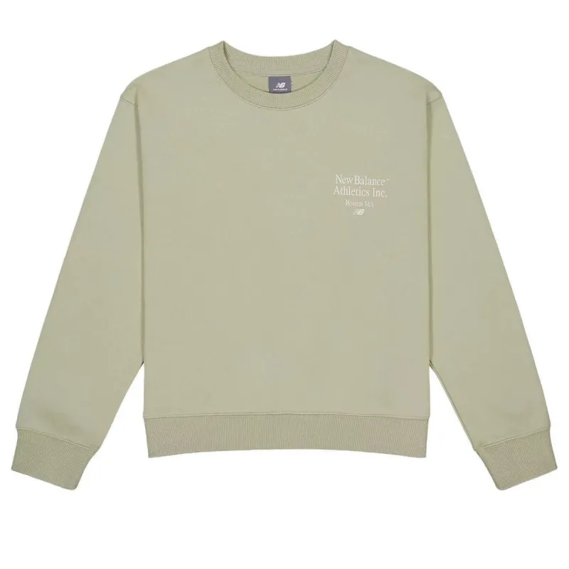 (WMNS) New Balance NBX Crew Neck Sweatshirt 'Olive Green' AWT41300-OVN sold by KicksCrew