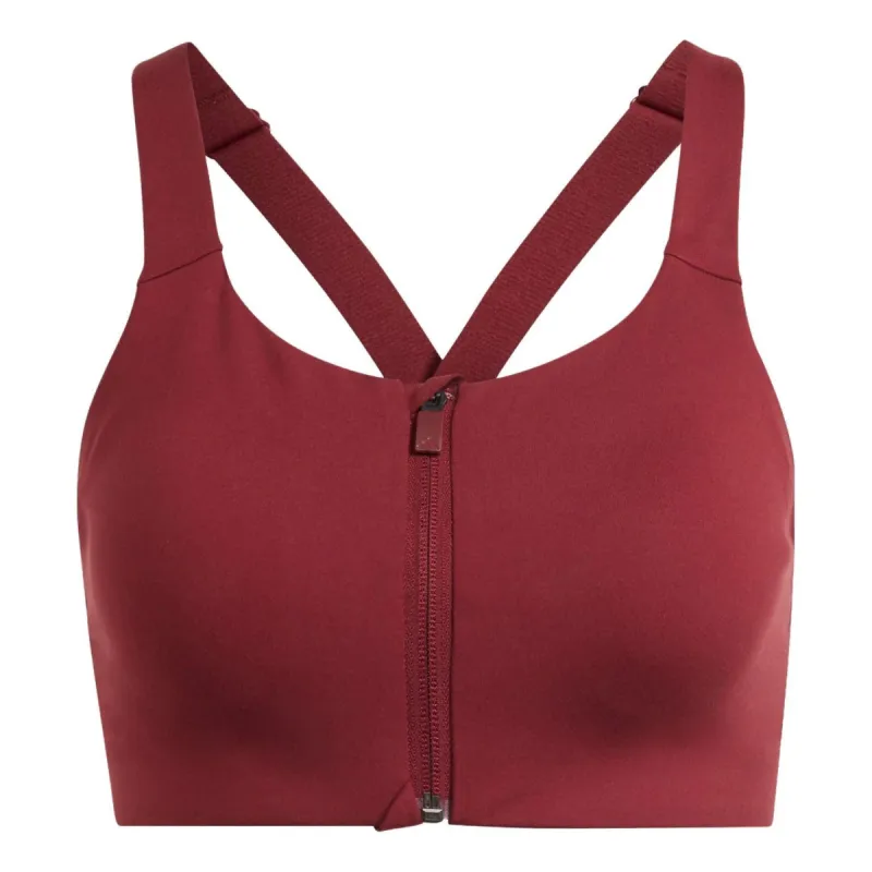 (WMNS) adidas TLRD Impact Luxe High-Support Zip Bra 'Red' HZ1516 sold by KicksCrew