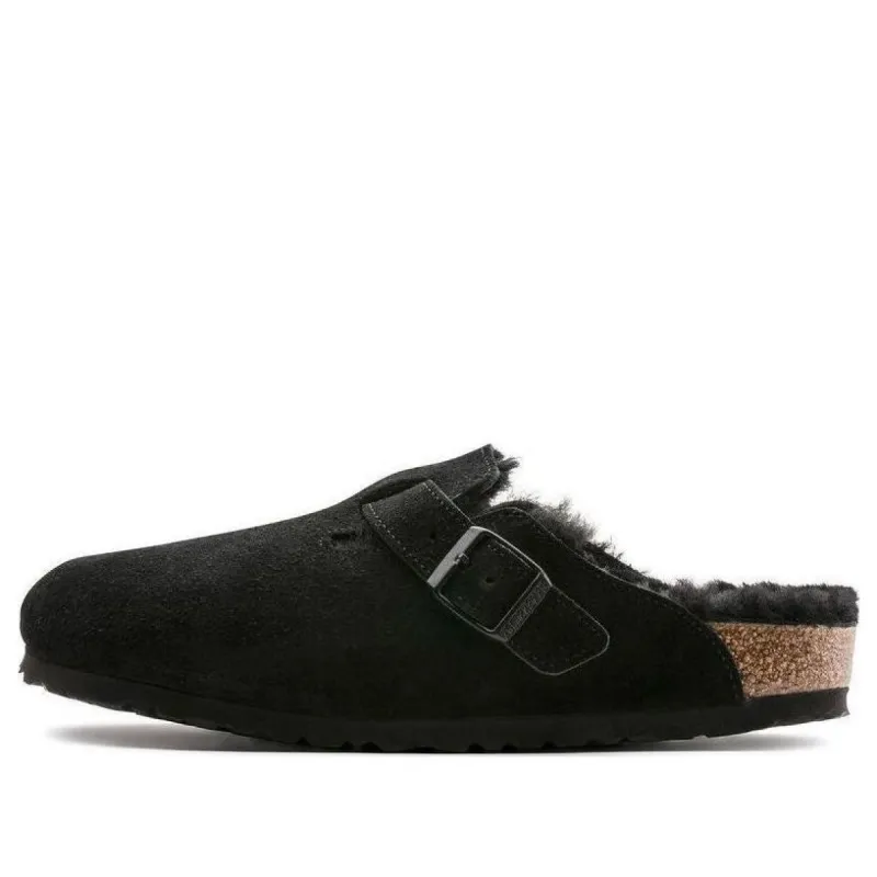 Birkenstock Boston Shearling Narrow 'Suede Black' 0259883 sold by KicksCrew