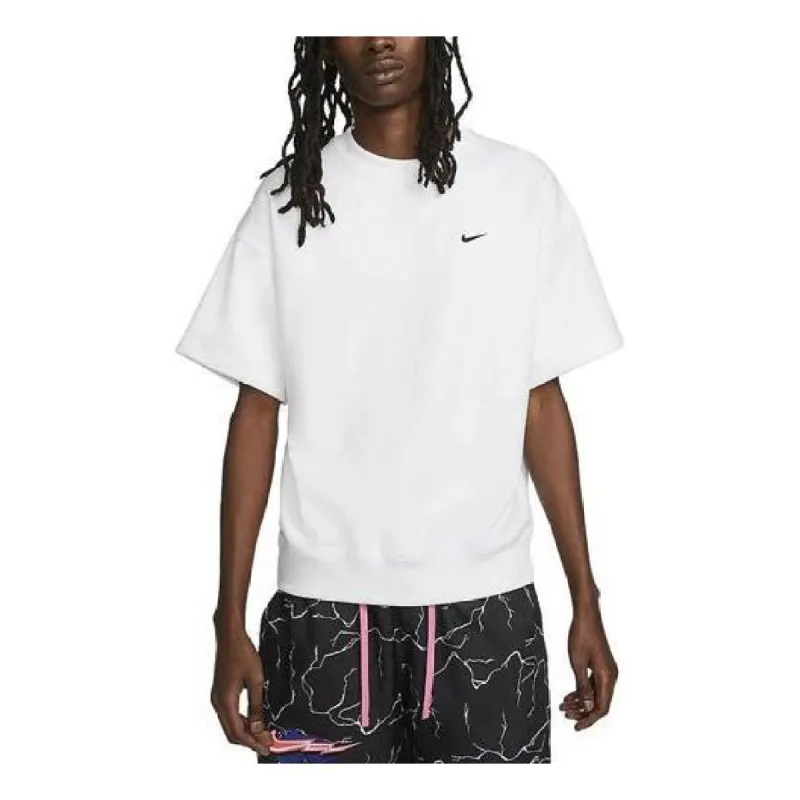 Nike Solo Swoosh Short-Sleeve French Terry Top 'White' DX0880-100 sold by KicksCrew