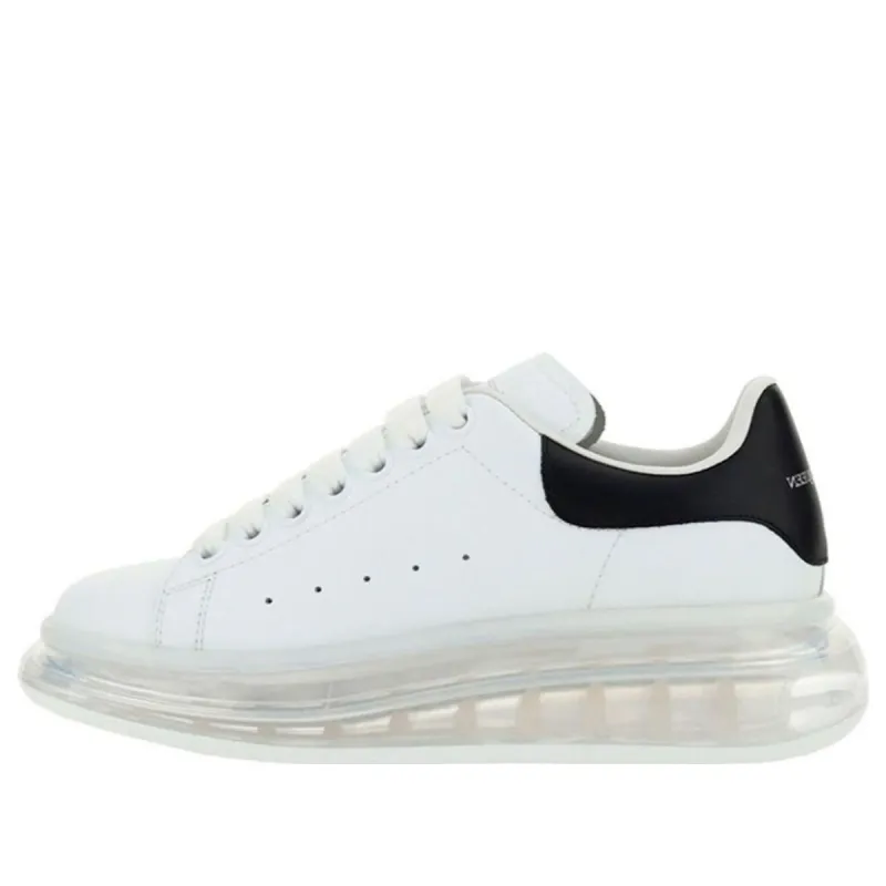 (WMNS) Alexander McQueen Oversized Transparent Sole Sneaker 'White Black' 611698WHX989061 sold by KicksCrew