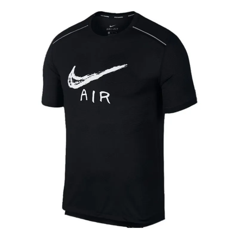 Nike Running Miler logo T-Shirt 'Black' AQ6848-010 sold by KicksCrew