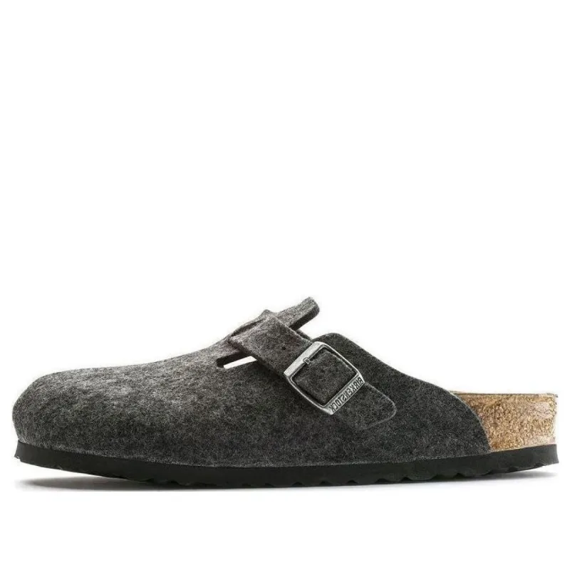 Birkenstock Boston Narrow 'Wool Felt Anthracite' 0160373 sold by KicksCrew