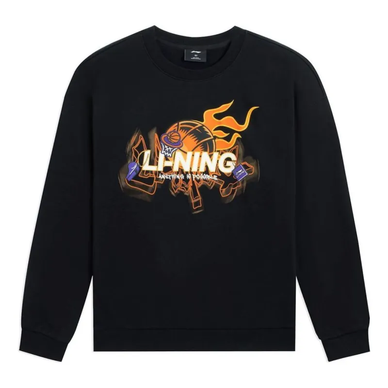 Li-Ning Hoops Comic Graphic Sweatshirt 'Black' AWDSF95-1 sold by KicksCrew