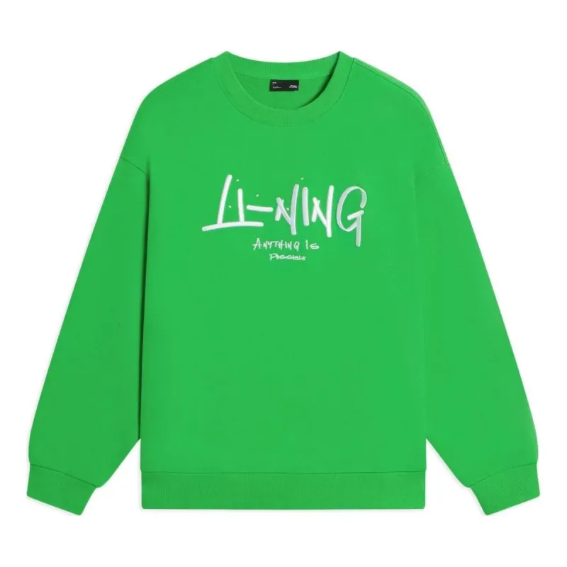Li-Ning Anything Is Possible Graphic Sweatshirt 'Neon Green' AWDSF75-3 sold by KicksCrew