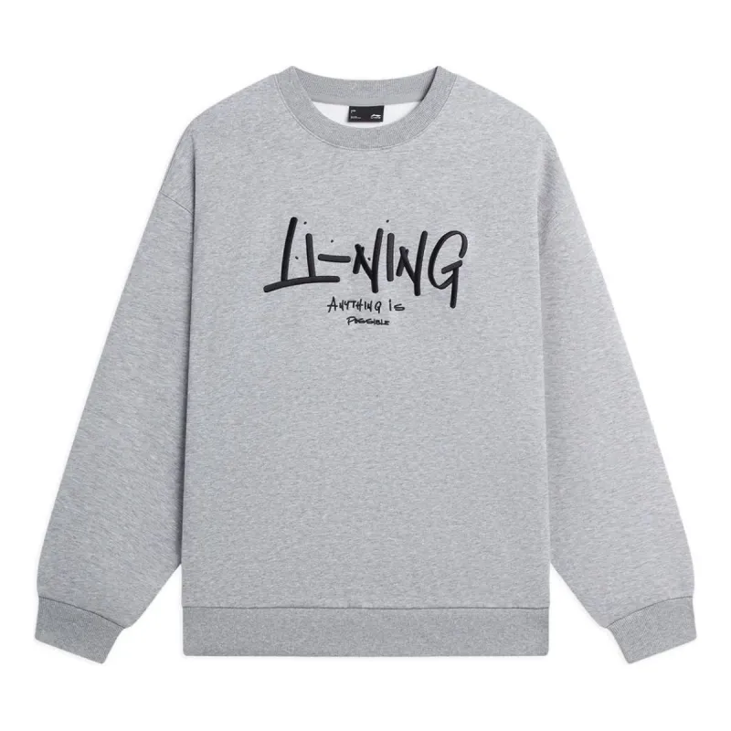 Li-Ning Anything Is Possible Graphic Sweatshirt 'Light Grey' AWDSF75-12 sold by KicksCrew