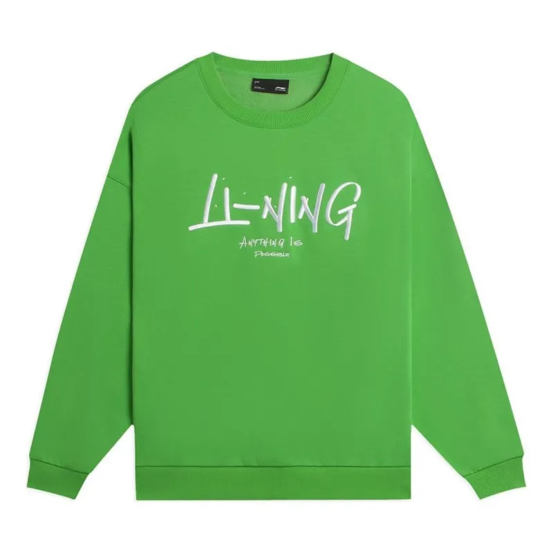 Li-Ning Anything Is Possible Graphic Sweatshirt 'Green' AWDSF75-10 sold by KicksCrew